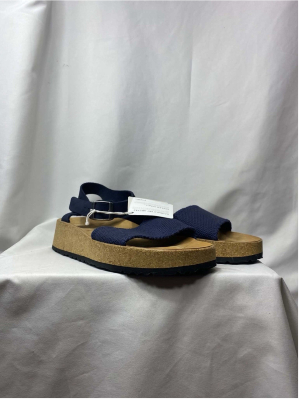 Papillio by Birkenstock Glenda Blue Nubuck Leather Platform Wedge Sandals 41 L10 - Picture 2 of 12
